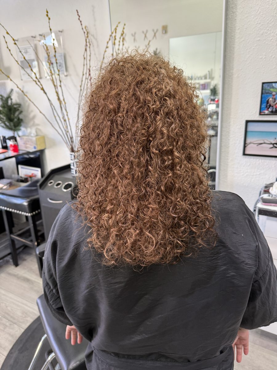 After: spiral perm with tight, defined curls by Sana Lim in Pasadena