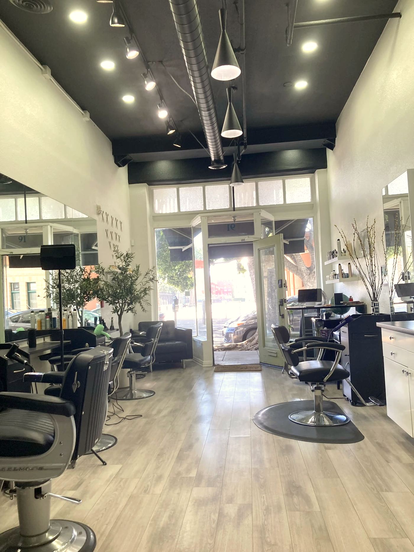 Bright, private interior of Studio 91 looking toward the entrance